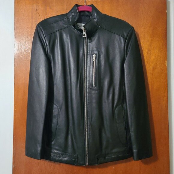 Men's Tanatar Black Lambskin Leather Jacket Size Small